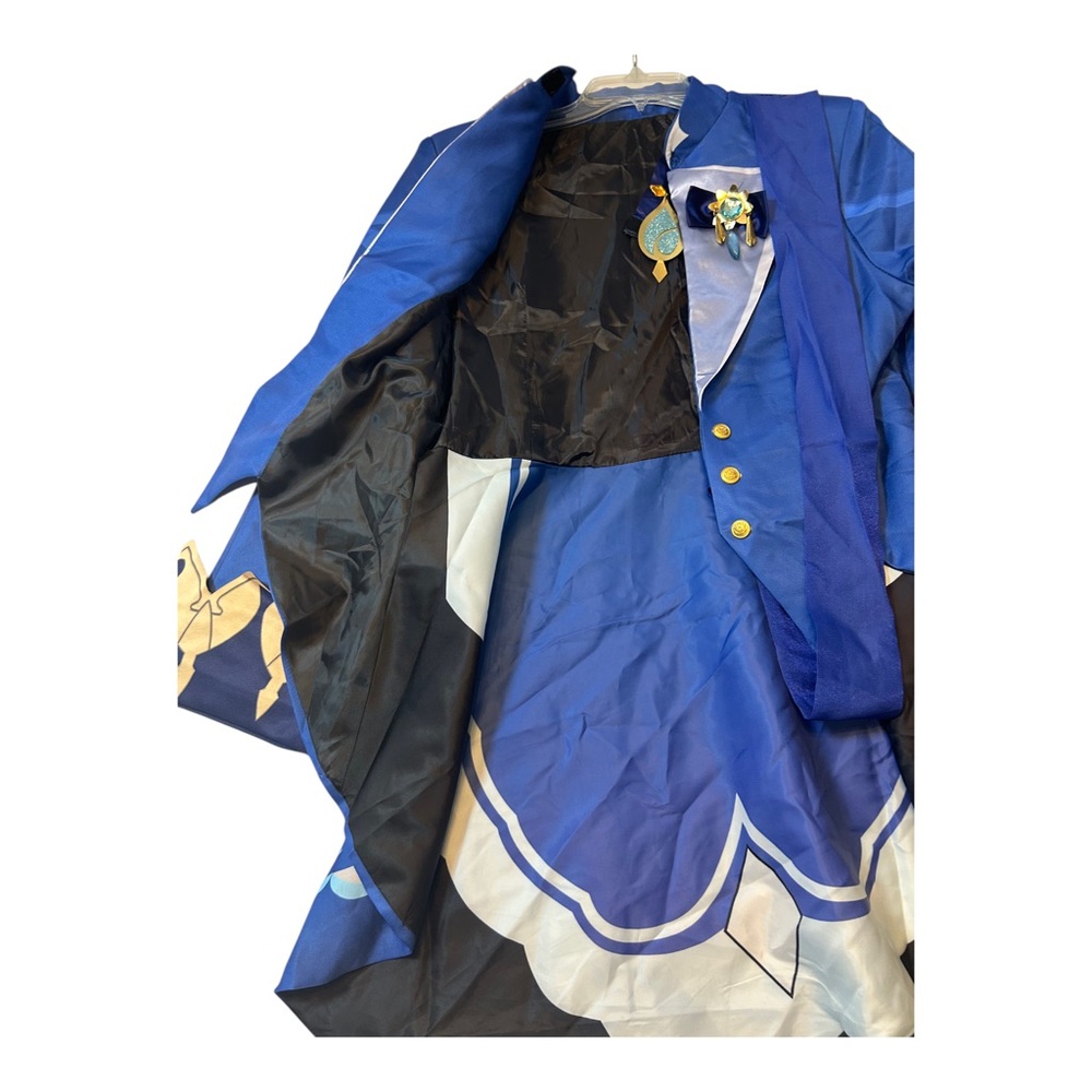 Furina Ousia Cosplay Costume Tailcoat Jacket broach & teardrop Halloween - Picture 7 of 11